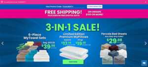 MyPillow 3-IN-1 SALE featuring Limited Edition Premium MyPillows, 6-Piece MyTowel Sets, and Percale Bed Sheets. Use promo code TEAMLIBERTY for the best discounts and get free shipping on orders over $100.